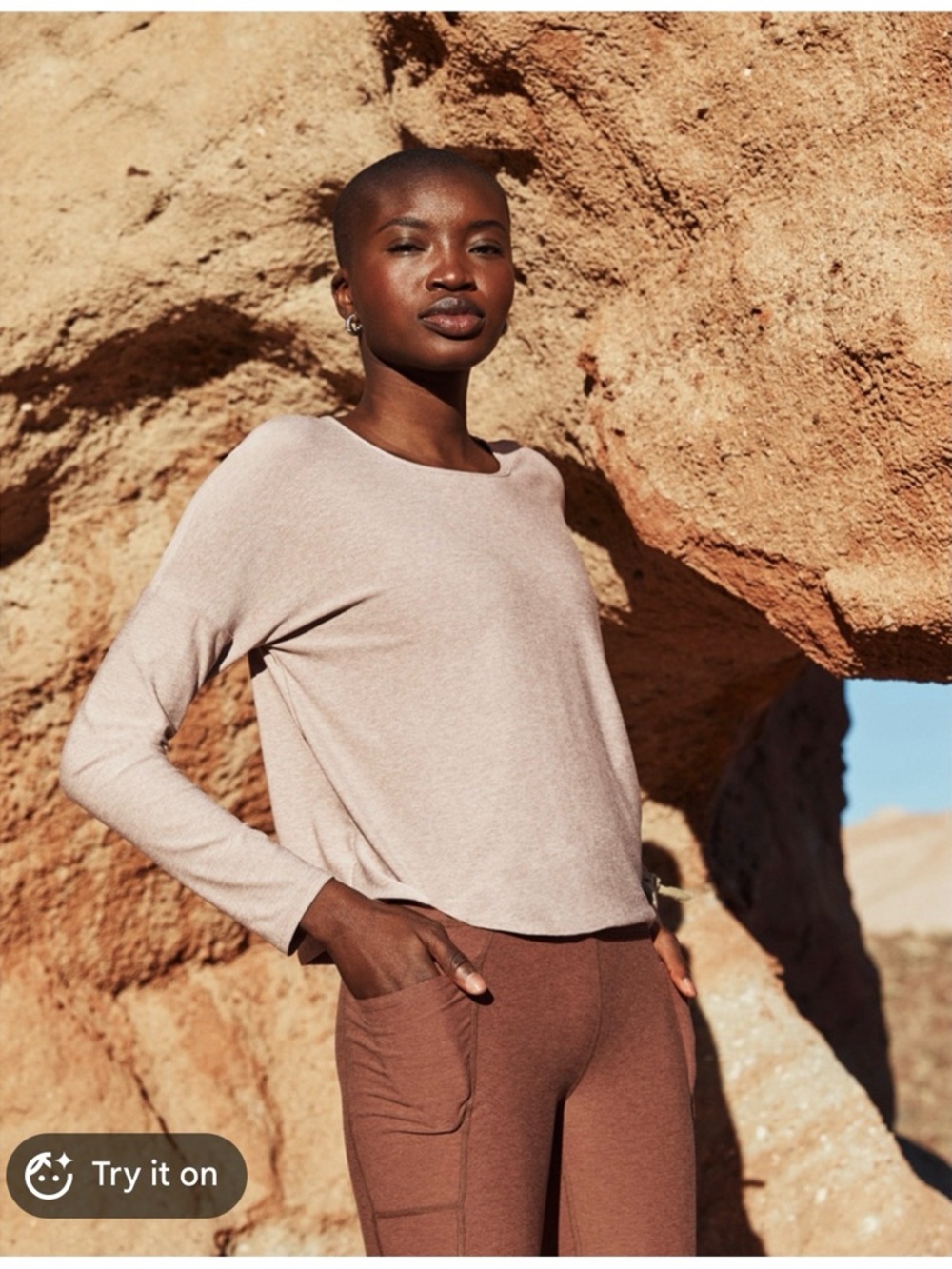 Beyond Yoga Women's Long-Sleeve Crewneck Top - Dusty Rose